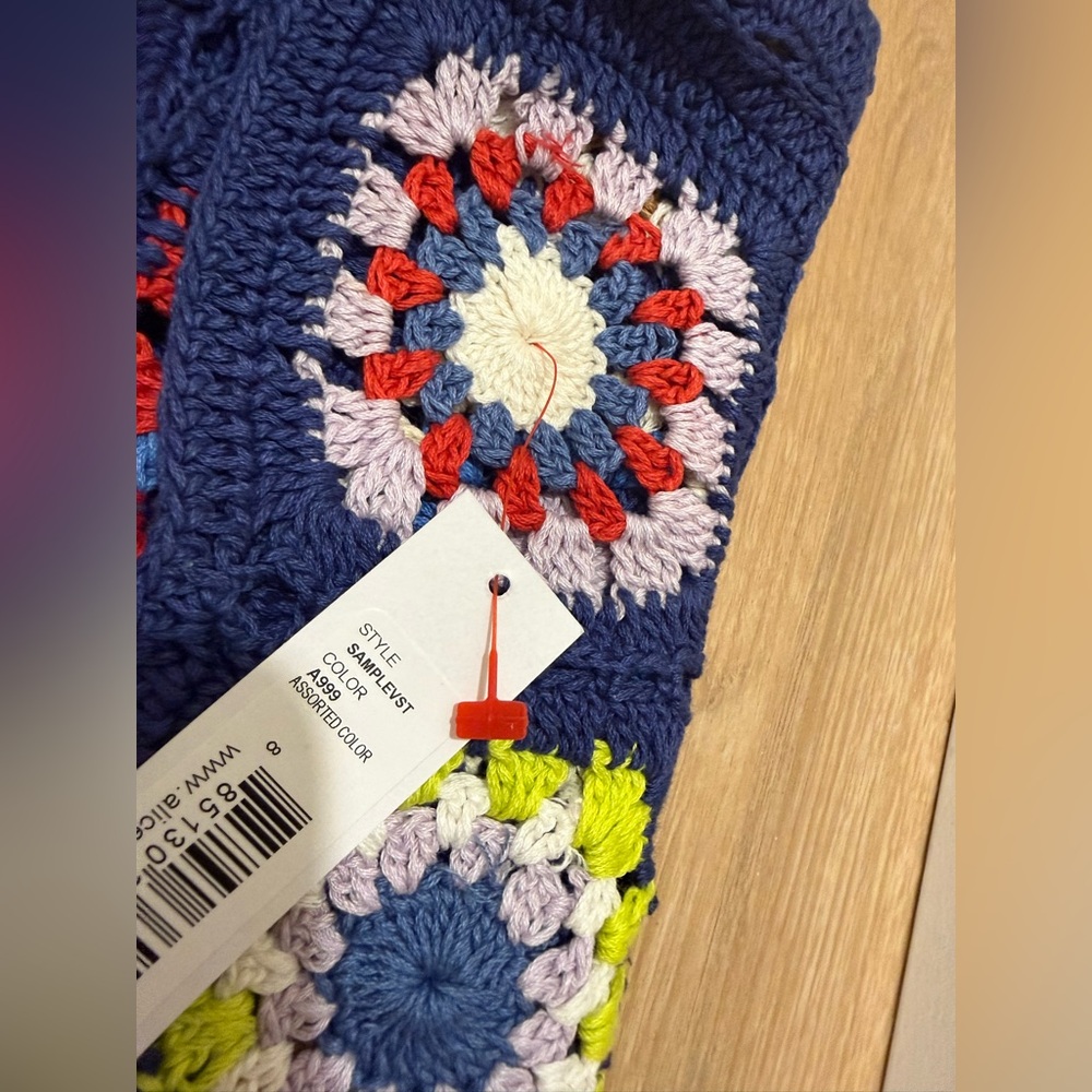 Alice+Olivia Crochet Square Cappa - Multicolor Accents - Picture 4 of 7